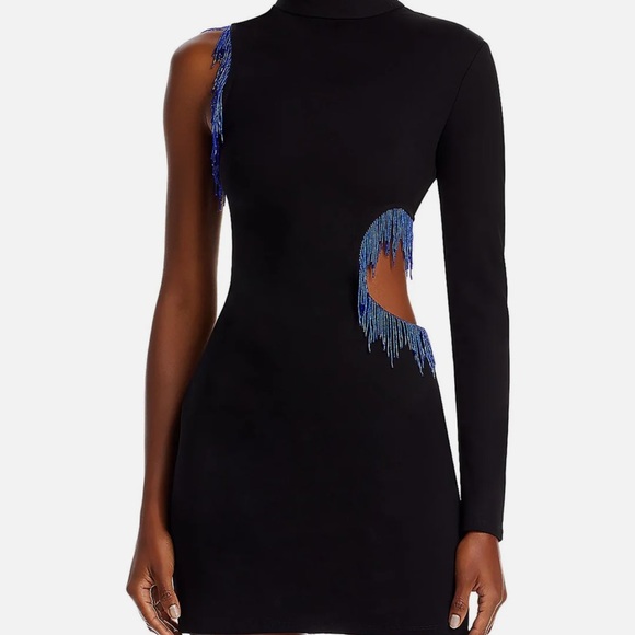 STAUD - Kirsten Womens Beaded Mini Mini Dress Women’s Med - Picture 1 of 8